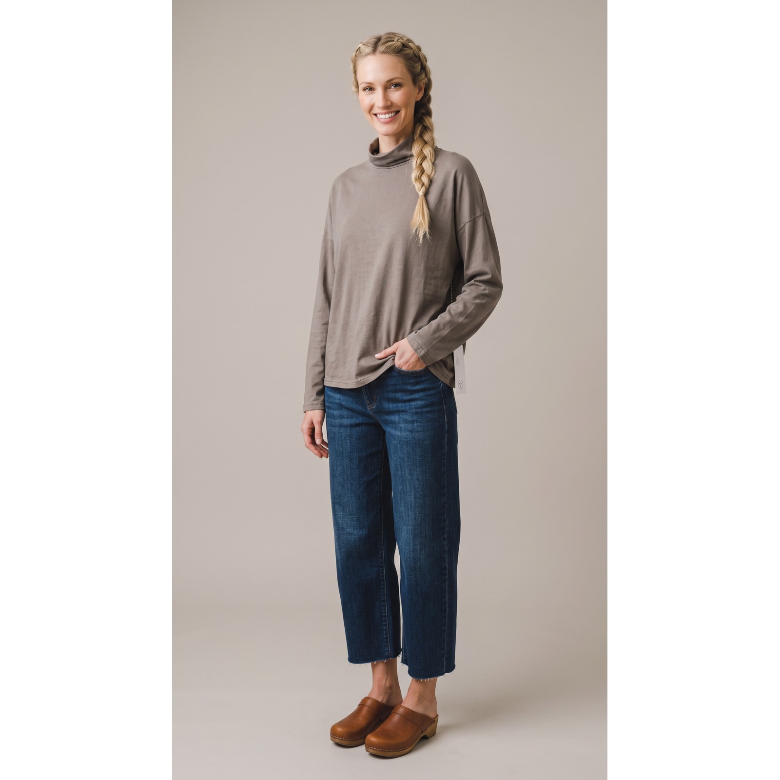 Nwt Older Brother Natural Dye Funnel Neck Top Gender Neutral L — image 2 of 8
